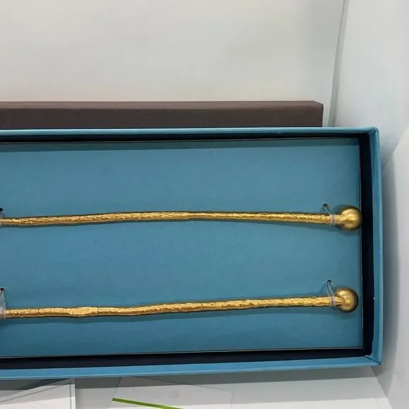 Grant Dawson Collection Mangrove 24k gold plated Salad Serving Set